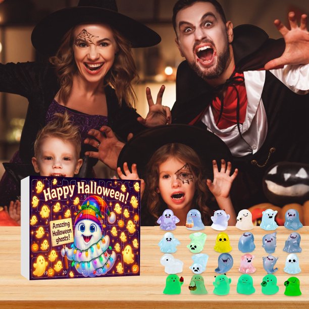 Calendario de Llegada Estereoscópico de Resina Luminosa para Halloween y Navidad