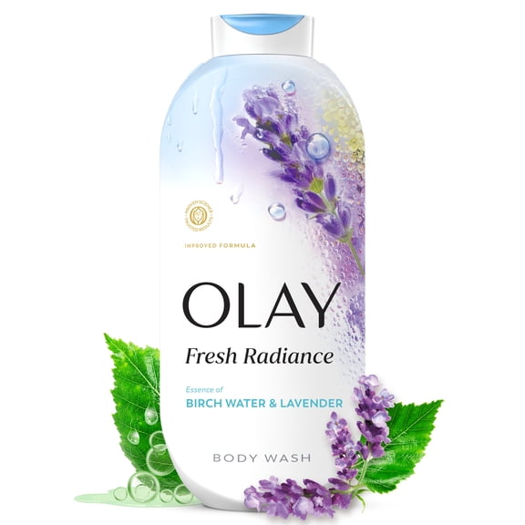 Olay Fresh Radiance Body Wash with Essence of Birch Water and Lavender, Vitamin B3 and Antioxidant Blend