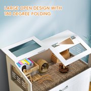 Reasea Multi-Purpose Small Animal Cage with Storage, Large Hamster & Guinea Pig Habitat, Easy View Acrylic Panels for Hamsters, Rabbits, Guinea Pigs, and Hedgehogs - White