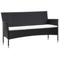 thumbnail image 3 of vidaXL 5 Piece Poly Rattan Outdoor Dining Sets with 3-Seater Sofa and 2-Seater Sofa, Black / Cream White, 3 of 12