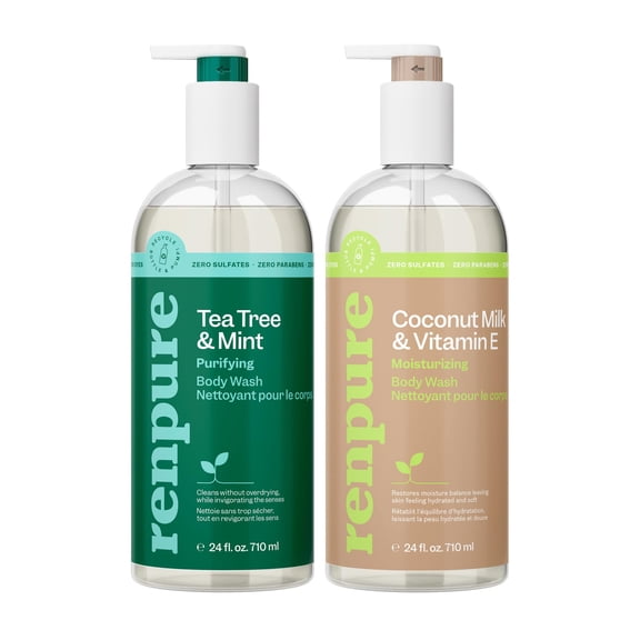 Gel de baño RENPURE con aceite de menta y árbol de té y coco con vitamina E, 720 ml