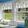 thumbnail image 6 of Valance Curtains for Windows,Pink White Rose Flowers Semi Sheer Curtain Valance,Watercolor Floral Green Leaves Window Valance Curtains,Rod Pocket Window Treatment for Kitchen Living Room 54"x18", 6 of 6