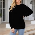 thumbnail image 2 of Breezora Women’s Casual Long Sleeve Crew Neck Sweatshirt Lightweight Loose Fit Everyday Top for Fall Street Style Cozy Loungewear XL Size Black, 2 of 4