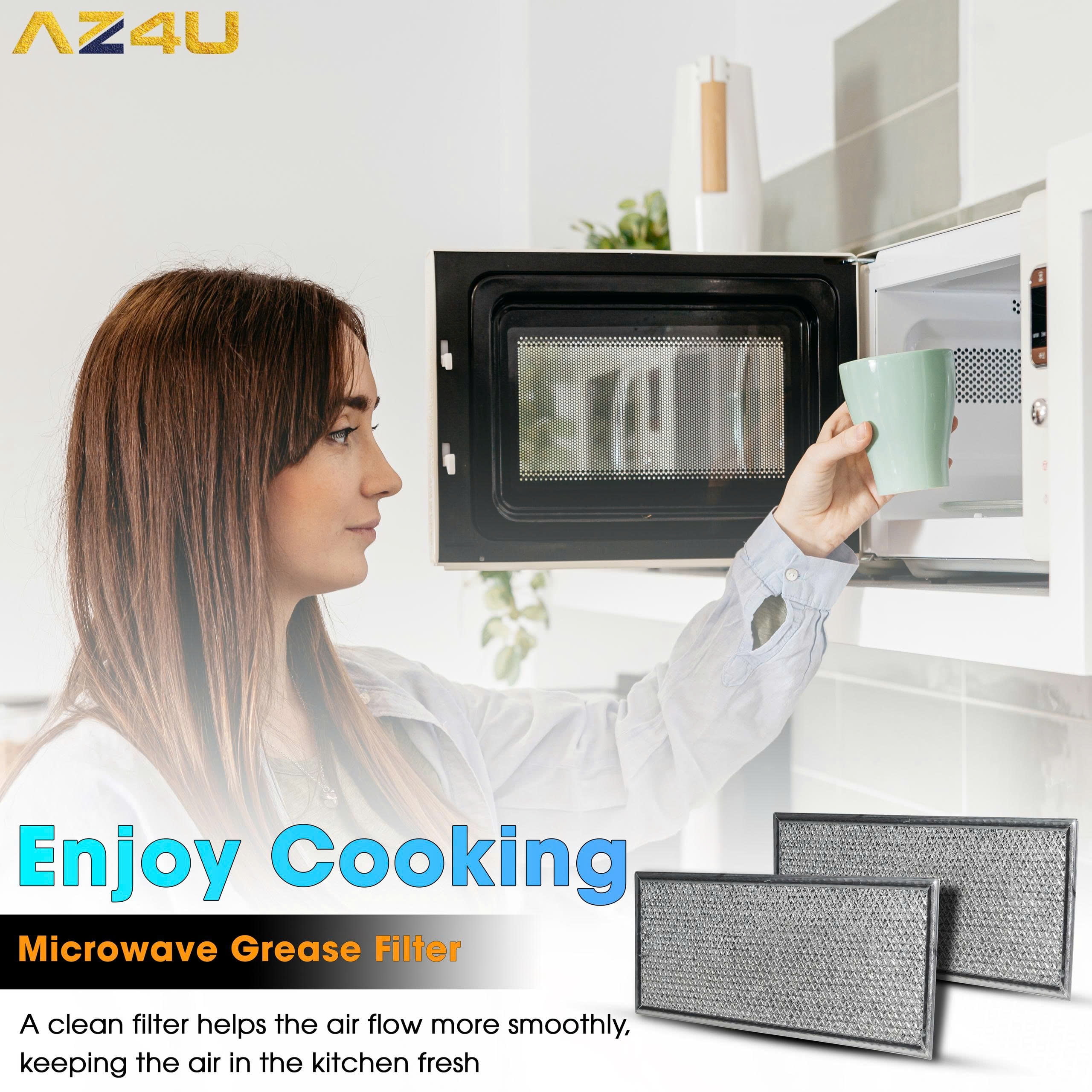 AZ4U 2 Pack Oven Grease Filter Compatible with Samsung MMV1153BAB MMV1153BAS ME18H704SFS ME18H704SFG Microwave