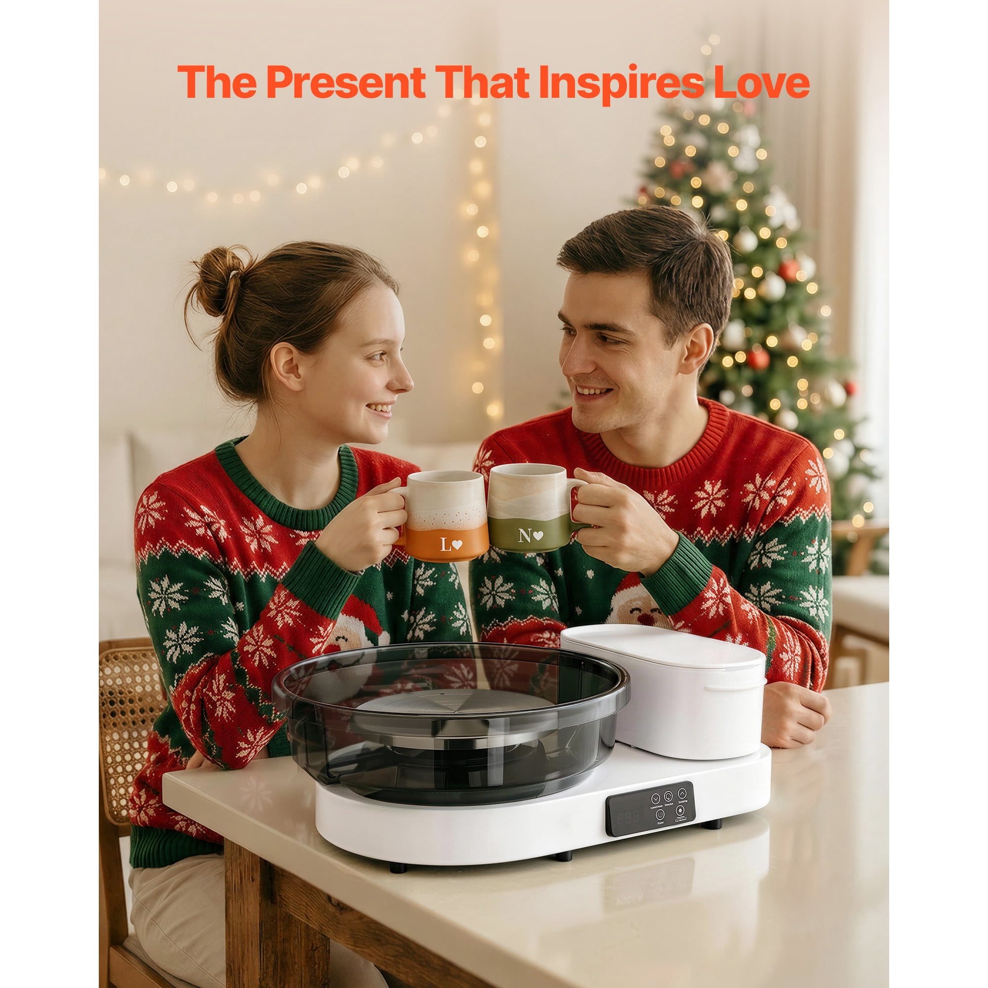 KFFKFF Electric Pottery Wheel for Adults, 14" and 11" Turntables, 450W Tabletop Wheel with Foot Pedal, Adjustable Speed 30-300 RPM, Durable Aluminum Build, Ideal for Beginners and DIY Clay Projects
