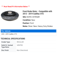 thumbnail image 2 of Front Brake Rotor - Compatible with 2013 - 2019 Cadillac XTS 2014 2015 2016 2017 2018, 2 of 2