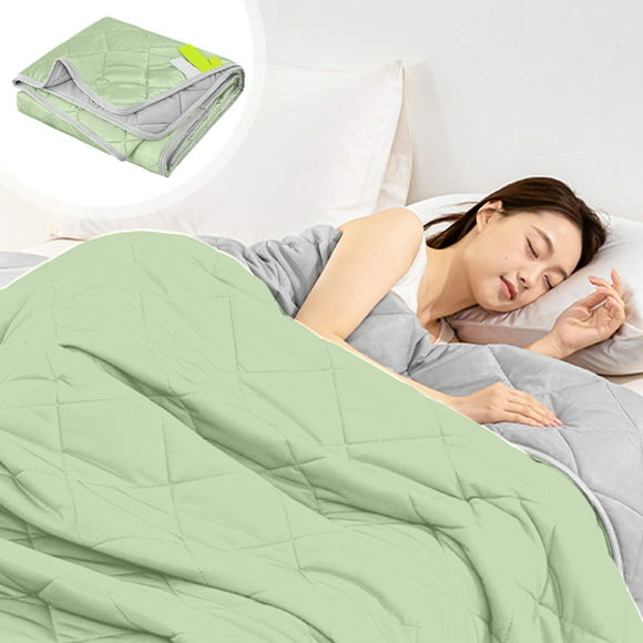 Silk Fiber Comforter, Cool Feeling Summer Bedding, Breathable Lightweight Design, Solid Color Decor, for Warm Weather Comfort, Green