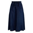 thumbnail image 6 of Time and Tru Women's Tie Waist Denim Midi Skirt, Sizes XS-XXXL, 6 of 6