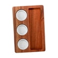 thumbnail image 3 of Tabla de quesos Plato para aperitivos con 3 cuencos redondos Bandeja decorativa de madera de acacia Bandeja para servir queso Aperitivo, 3 of 9