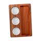 thumbnail image 3 of Bandeja para servir de madera de acacia con plato occidental y 3 cuencos redondos, plato resistente para aperitivos, salsas, galletas y sándwiches, 3 of 9