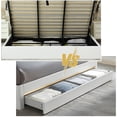 thumbnail image 4 of King Size Upholstered Lift Up Storage Bed Frame, Hydraulic Storage Platform Bed with Tufted Headboard, No Box Spring Needed, Modern Bed Frame, White, 4 of 9