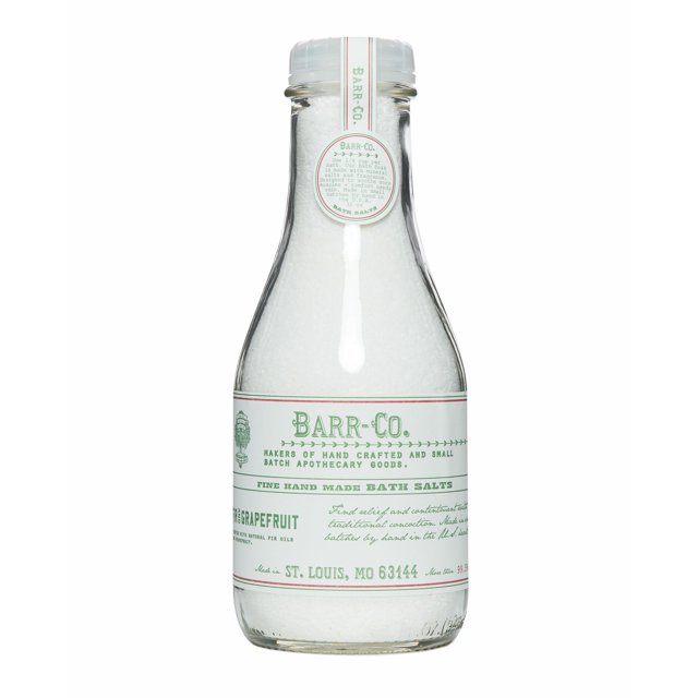 Barr-Co. Sales de baño finas hechas a mano de abeto y pomelo Sal de baño amaderada y cítrica Productos de baño relajantes para mujeres y hombres 32 oz