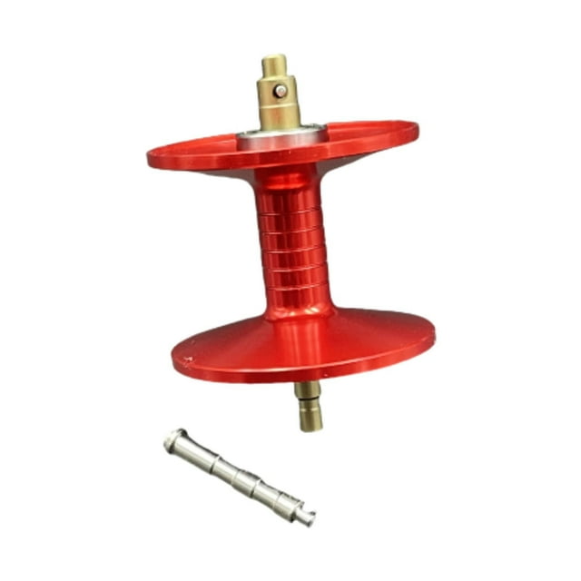 DYNWAVECA Fishing Tool Bearing Spooler Round Aluminum Alloy and Stainless Steel Resistance Part Line Spooler Reel Spool for Ice Fishing Red