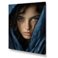 thumbnail image 2 of Designart "Sapphire Scripts In A Woman'S Portrait I" Fashion Woman Wall Art Prints, 2 of 7