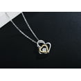 thumbnail image 3 of Emma Manor EM 14k White Gold-Plated Love Heart Women Pendant Necklace, 3 of 5