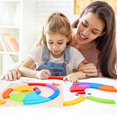 thumbnail image 3 of Juguetes de apilamiento de arcoíris de madera Montessori para bebé, rompecabezas de cartas para niños, juegos a juego, clasificación de colores, rompecabezas, juguetes para niños pequeños, regalo, 3 of 4