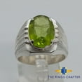 thumbnail image 2 of Oval Cut 5 Carat Dark Green Peridot Women Ring Sterling Silver 925 Handmade Green Beryl Ring Peridot Bezel Ring Fresh Green Peridot Sterling Silver 925 Handmade Ring, High Quality Peridot Ring, 2 of 3