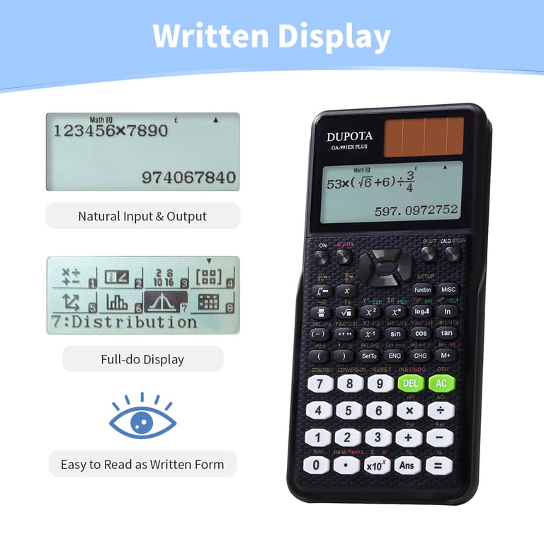 DUPOTA, Scientific Calculator, OA-991EX PLUS, 2-Line Display