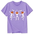 thumbnail image 4 of CONFREE Girls Halloween Short Sleeve Tshirts Crew Neck Cute Skeleton Graphic Casual Hallowmas T-Shirt for Kids, 4 of 4