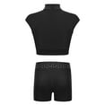 thumbnail image 2 of TiaoBug Kids Girls 2 Piece Dance Outfits Sleeveless Crop Top and Shorts Gymnastic Set Black 14, 2 of 6