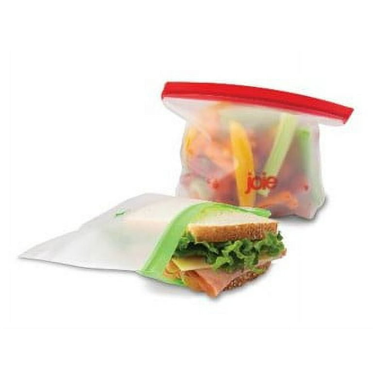 Reusable Sandwich Bag/Snack Bag for Kids & Adults, Dual Layer Lunch Bag with Handle, Washable, Food Safe, BPA Free (1-Pack, Fawn)
