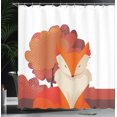 thumbnail image 3 of Ambesonne Fox Shower Curtain, Animal Against Orangish Trees, 69"Wx75"L, Dark Orange Pale Mustard, 3 of 4
