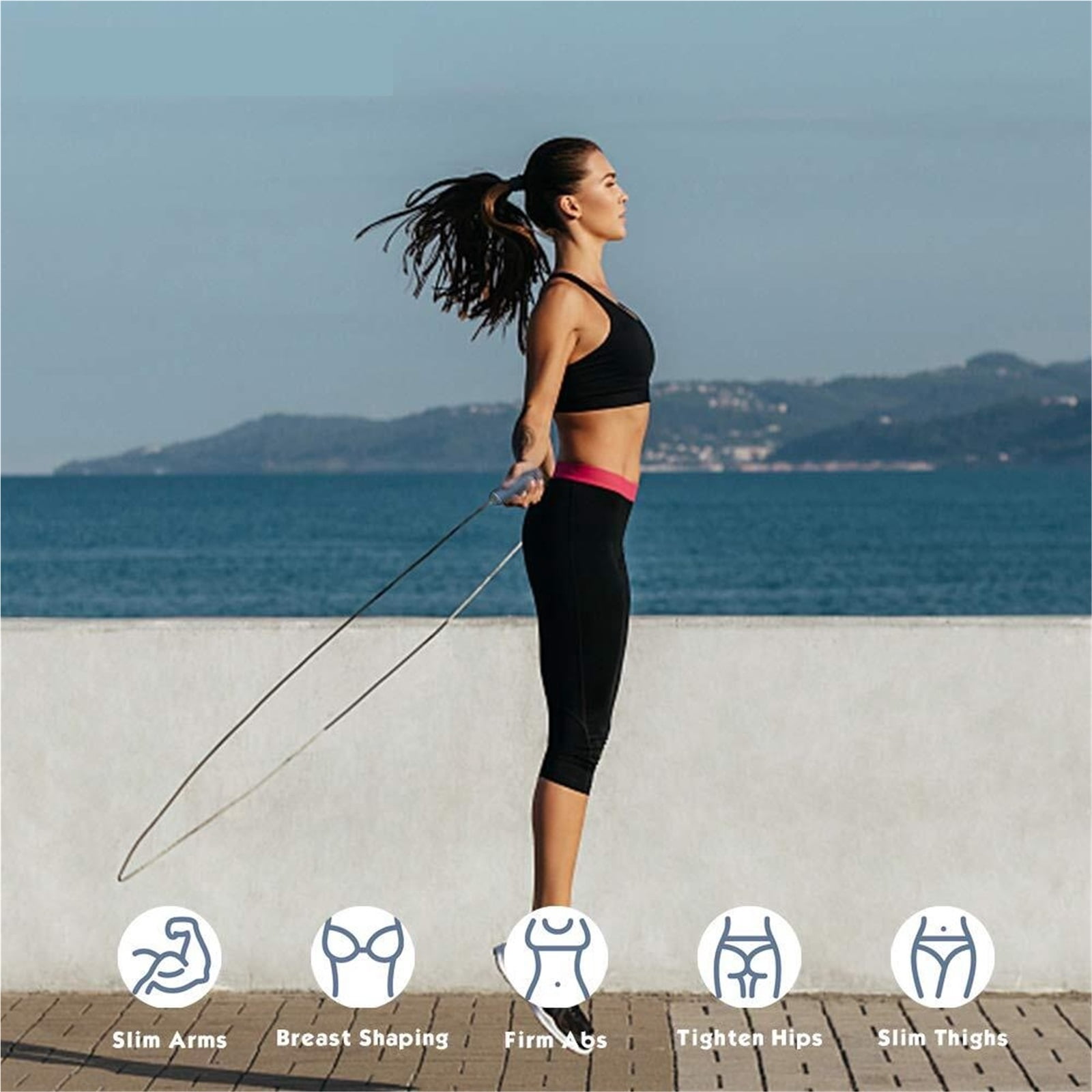 WEIKE Weight-bearing and thick professional skipping rope, adjustable length & silicone comfortable grip