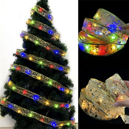 

CHGBMOK Christmas Clearance Christmas Lights In 2022 Christmas LED Lights A Double String Christmas Tree Decorated With Hot Ribbon Pendant