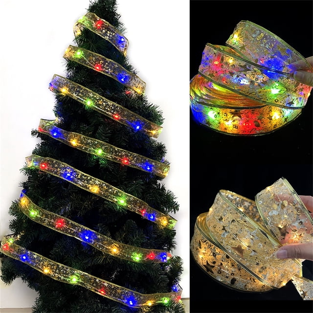 EGNMCR Light Strip, Christmas Lights Christmas Lights In 2022, Christmas LED Lights, A Double String Christmas Tree Decorated With Hot Ribbon Pendant Light belt