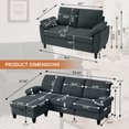 thumbnail image 7 of Pingliang Home Furniture Set,Convertible Sectional Sofa Couch with Reversible Ottoman and Loveseat for Living Room Office Apartment,Tool Free Assembly,3-Seater L-shaped Sofa Couch with Chaise, 7 of 7