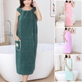 thumbnail image 3 of Fashion Flower Embroidered Bathrobe Multipurpose Wearable Bath Towel for Home Bathroom, 3 of 5