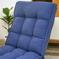 thumbnail image 7 of Single Folding Sofa Reclining Chair, Adjustable Linen Upholstered Floor Lazy Sofa Recliner Chair, Tatami Leisure Reading Chair TV Chair for Living Room Bedroom Dorm Balcony, No Assembly Needed, Blue, 7 of 7