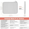 thumbnail image 4 of MoKo 9-11 Inch Tablet Sleeve Case, Fits 11inch iPad Air M3, iPad A16 2025, Pro 11 M4, iPad 10/9/8/7th, Galaxy Tab S9/S8/A8/A7, Protective Bag Carrying Case with Pocket,Gray White, 4 of 6