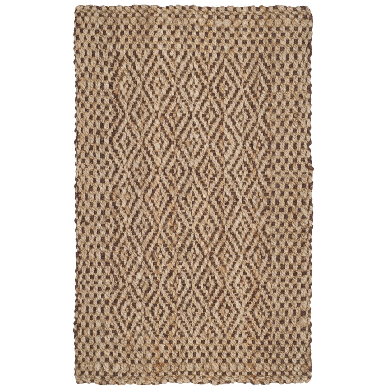 SAFAVIEH Natural Fiber Doreen Geometric Jute Area Rug, Natural/Brown, 4' x 6'