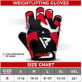 thumbnail image 6 of RDX Fingerless Weight Lifting Gloves Gym Workout Gloves for Men Bodybuilding Breathable Powerlifting Wrist Support Padded Palm Training Exercise, Red, XL, 6 of 8