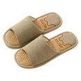 thumbnail image 4 of Mens Slippers,Men Slippers Flax Non Comfort Indoor Outdoor Slippers for Daily Relaxation,Slippers for Men,D,9.5, 4 of 5