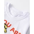 thumbnail image 4 of Hpapadks Girls Tops Casual Cartoon Letter Dinosaur Print Long Sleeve Crew Neck Base Top Boys Tshirts White 6-7 Years, 4 of 6