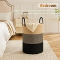 thumbnail image 3 of Laundry Basket,Woven Cotton Rope Laundry Hamper,100L for Decorative Storage of Dirty Clothes,Toys and Blankets in Bathroom,Bedroom and Living Room, 3 of 6