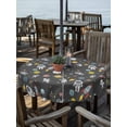 thumbnail image 2 of Outdoor Tablecloth with Umbrella Hole for Patio/Picnic/Party/Camping, Grey Space Waterproof Table Cloth Round Cover Washable, Cartoon Cute Spaceship Planet Star Funny (Dia 54"), 2 of 8