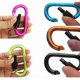 thumbnail image 4 of shiyou-D-Ring Mousqueton Verrouillable, 10 Pcs Mousqueton D Ring Ressort à Pression Chaîne Clip en Aluminium Robuste Crochets de Verrouillage pour Maison Randonnée, Pêche et Extérieur, 4 of 4