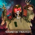 thumbnail image 2 of CoSoTower Halloween Animated Skeleton with Glowing LED Eyes, Animatronic Halloween Decorations, Battery Operated, 2 of 5