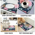 thumbnail image 4 of 2 Pack Washable Rubber Multicolored Flower Leaves Dish Drying Mats for Kitchen Counter Home Large Coffee Bar Pad Accessories and Decor for Utensils Stemware (2pcs 19.5''x12''), 4 of 6