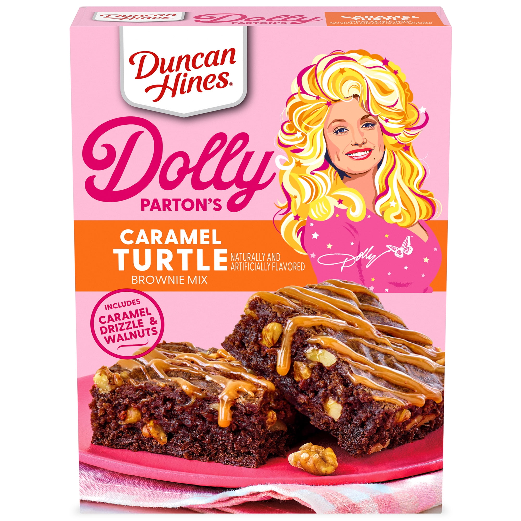 Duncan Hines Dolly Parton's Caramel Turtle Brownie Mix 16.7 oz