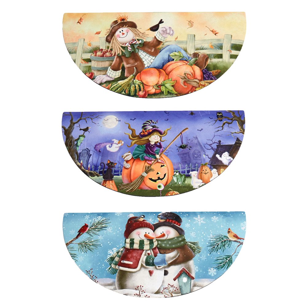 Interchangeable Seasonal Doormats Mats Set of 3 Fall