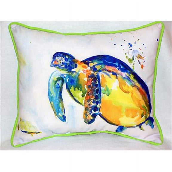 Betsy Drake HJ517 Blue Sea Turtle II Large Indoor & Outdoor Pillow 16 x 20