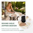 thumbnail image 4 of Round Outdoor Tablecloth with Umbrella Hole and Zipper, Brown Leaves Tablecloth with Elastic Waterproof, Summer Farmhouse Botanical Leaf Branch Patio Table Covers for 45" - 54" Picnic Pool Tables, 4 of 9