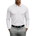 thumbnail image 2 of Mens Polo Shirts Long Sleeve Solid Color Collared Button Down Golf Shirts Outdoor Daily Shirts, 2 of 8