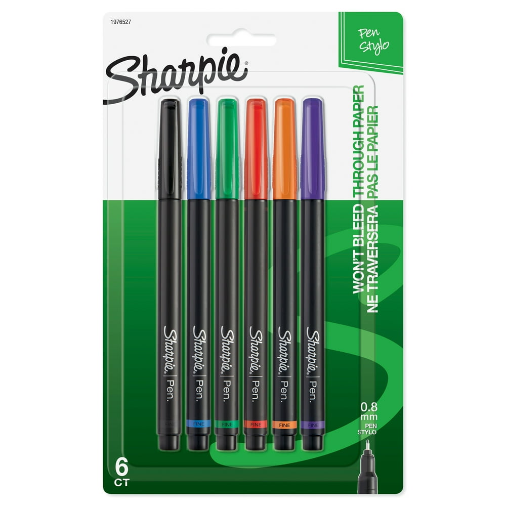 Sharpie Felt Tip Pens, Fine Point, Assorted Colors, 6 Count Walmart