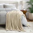 thumbnail image 4 of Bare Home Microplush Fleece Textured Blanket - Chevron Texture - Fuzzy Microfleece - Soft & Plush - Twin/Twin XL, Oyster, 4 of 7