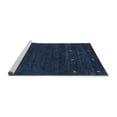 thumbnail image 2 of Ahgly Company Machine Washable Indoor Round Abstract Turquoise Blue Contemporary Area Rugs, 4' Round, 2 of 4